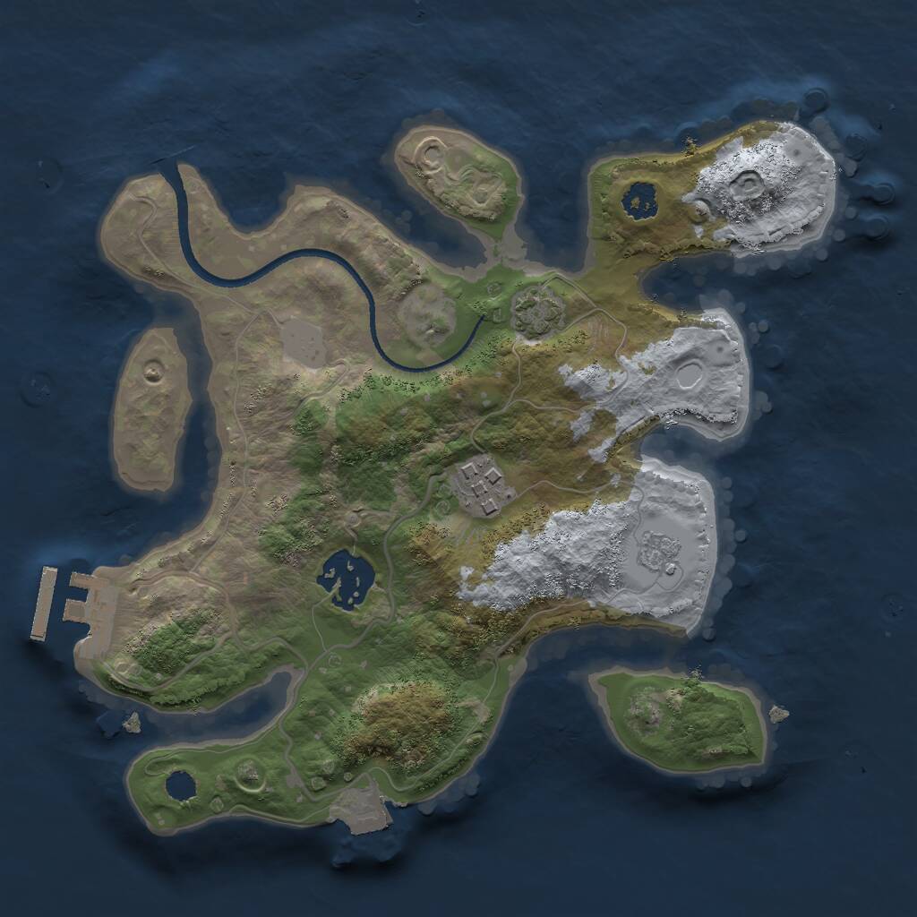 Rust Map: Procedural Map, Size: 2500, Seed: 1120655343, 6 Monuments