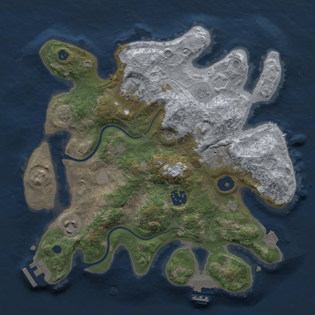 Rust Map: Procedural Map, Size: 3000, Seed: 342010652, 10 Monuments