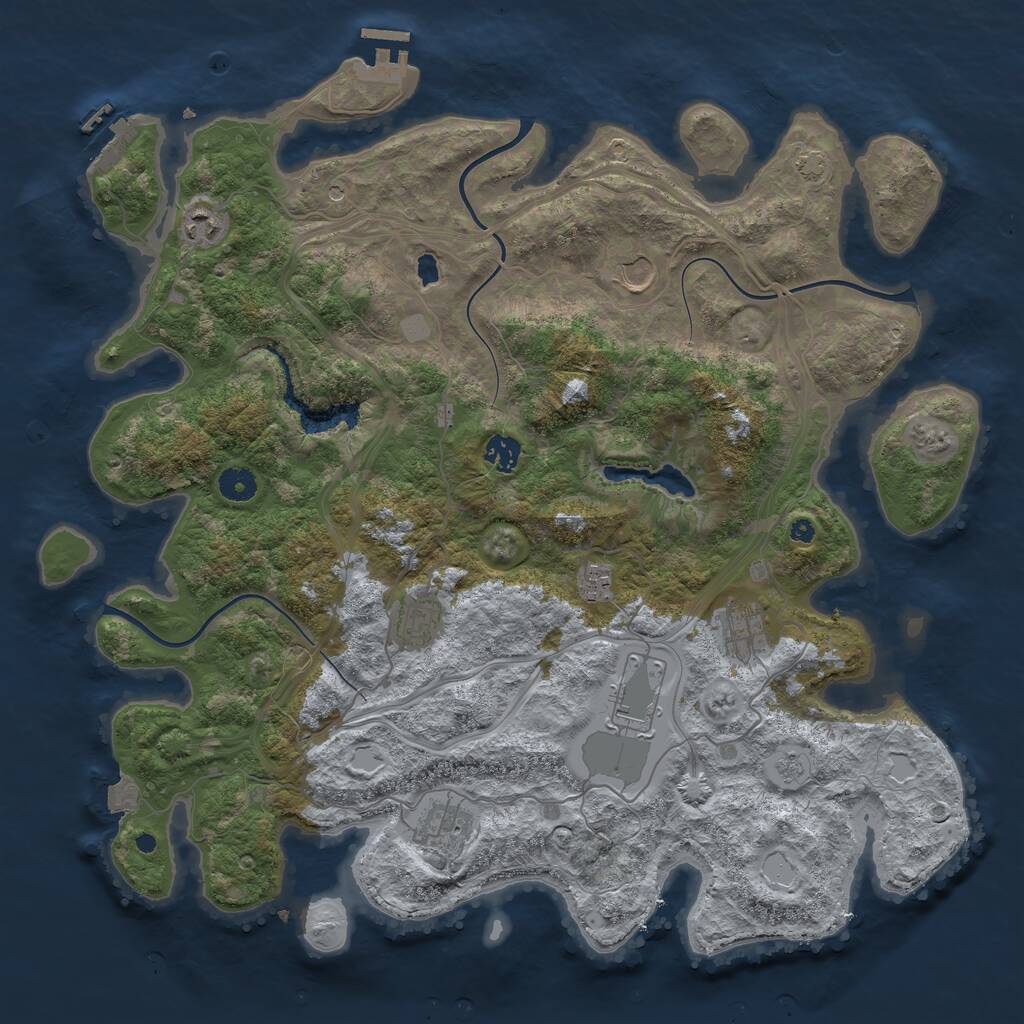 Rust Map: Procedural Map, Size: 4250, Seed: 464699097, 14 Monuments