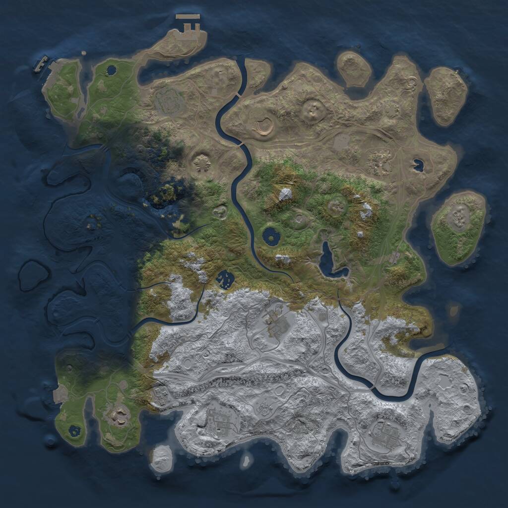 Rust Map: Procedural Map, Size: 4250, Seed: 464699097, 15 Monuments