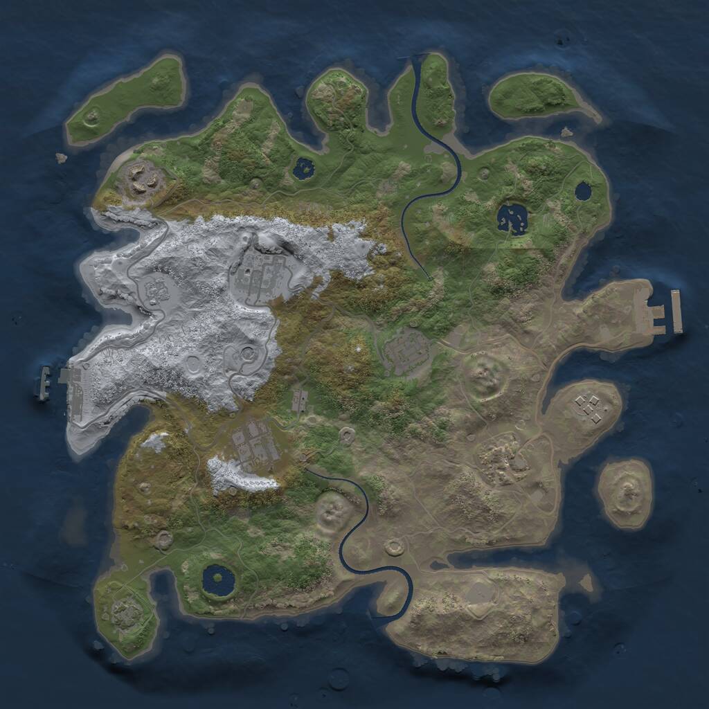 Rust Map: Procedural Map, Size: 3300, Seed: 1326159830, 13 Monuments