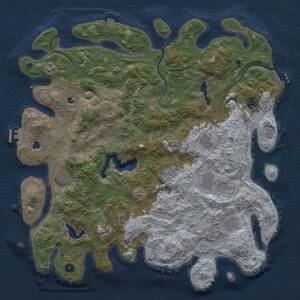 Thumbnail Rust Map: Procedural Map, Size: 4750, Seed: 99999, 16 Monuments