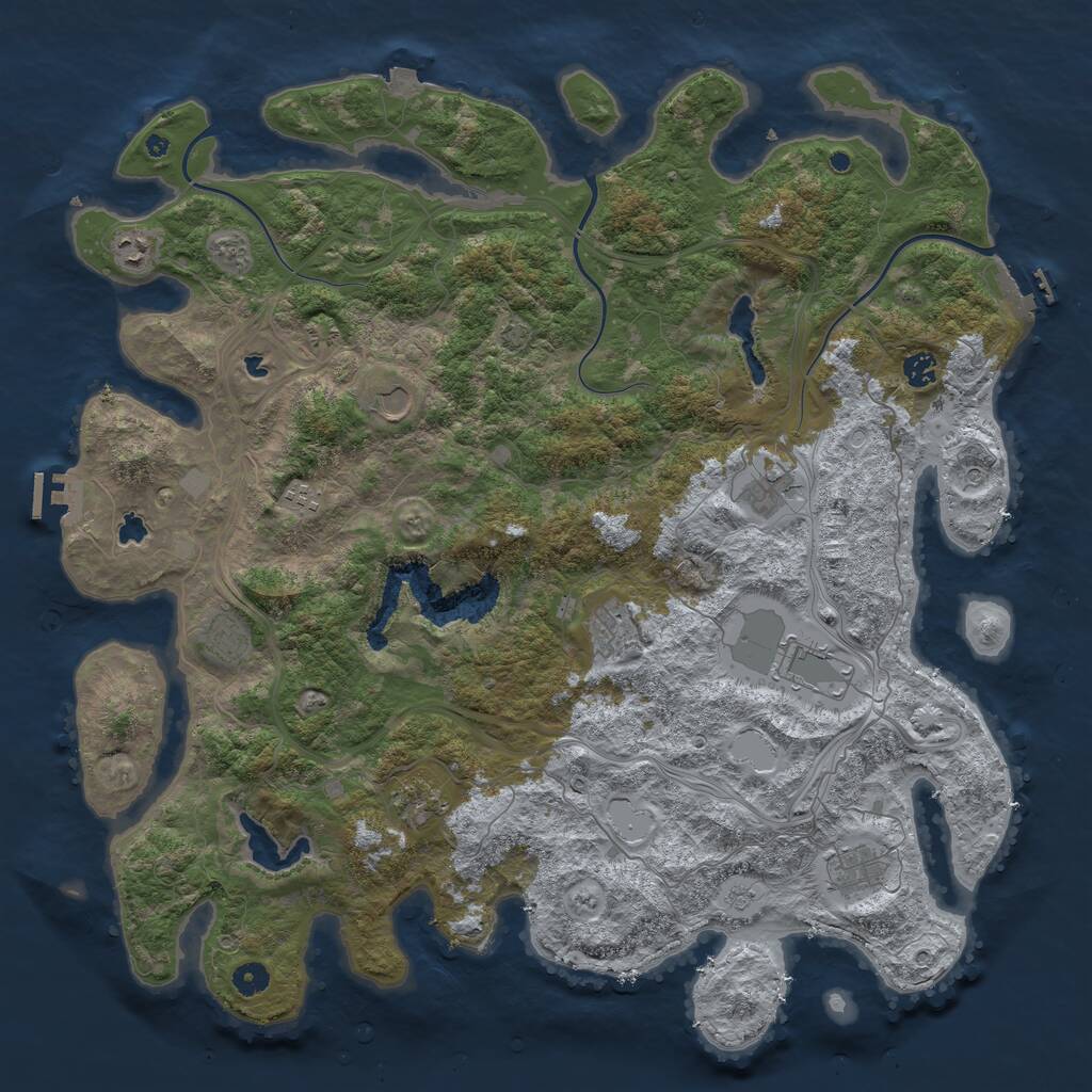 Rust Map: Procedural Map, Size: 4750, Seed: 99999, 16 Monuments