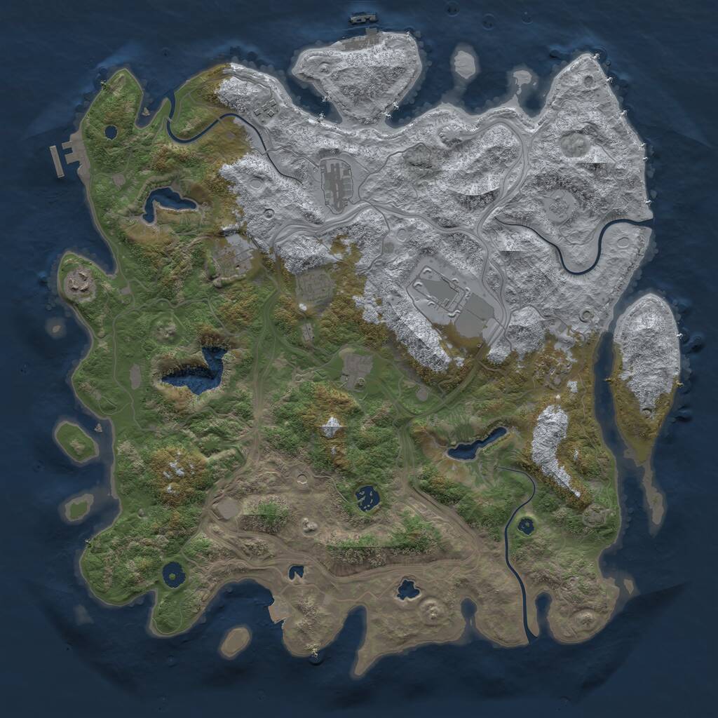 Rust Map: Procedural Map, Size: 4500, Seed: 1994677127, 15 Monuments
