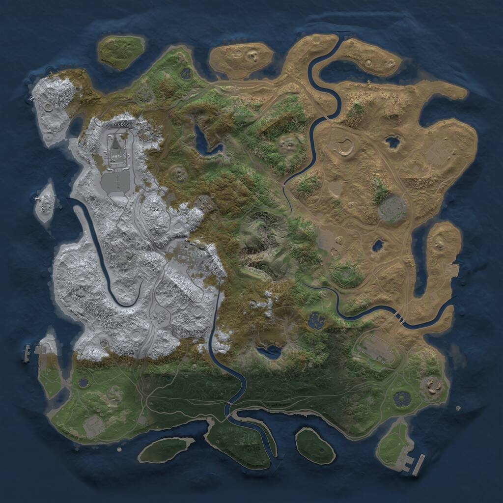 Rust Map: Procedural Map, Size: 4500, Seed: 427909998, 19 Monuments