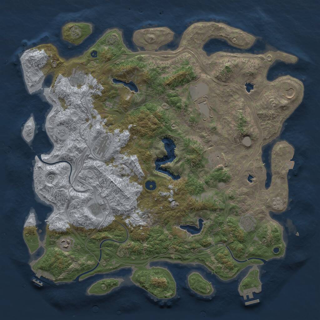 Rust Map: Procedural Map, Size: 4500, Seed: 427909998, 15 Monuments