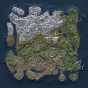 Thumbnail Rust Map: Procedural Map, Size: 3650, Seed: 1103152353, 14 Monuments