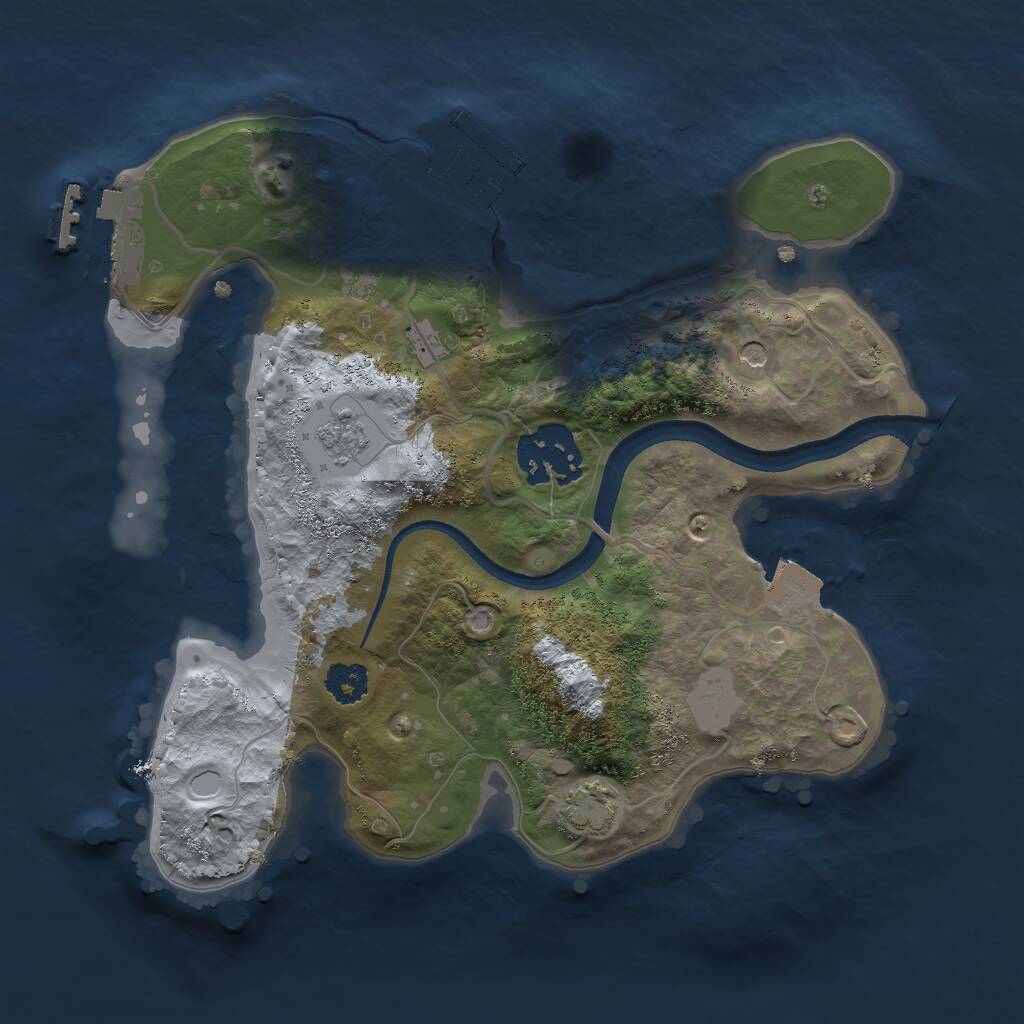 Rust Map: Procedural Map, Size: 2400, Seed: 245357551, 9 Monuments