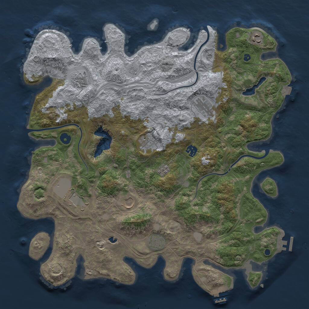Rust Map: Procedural Map, Size: 4250, Seed: 1288005724, 17 Monuments