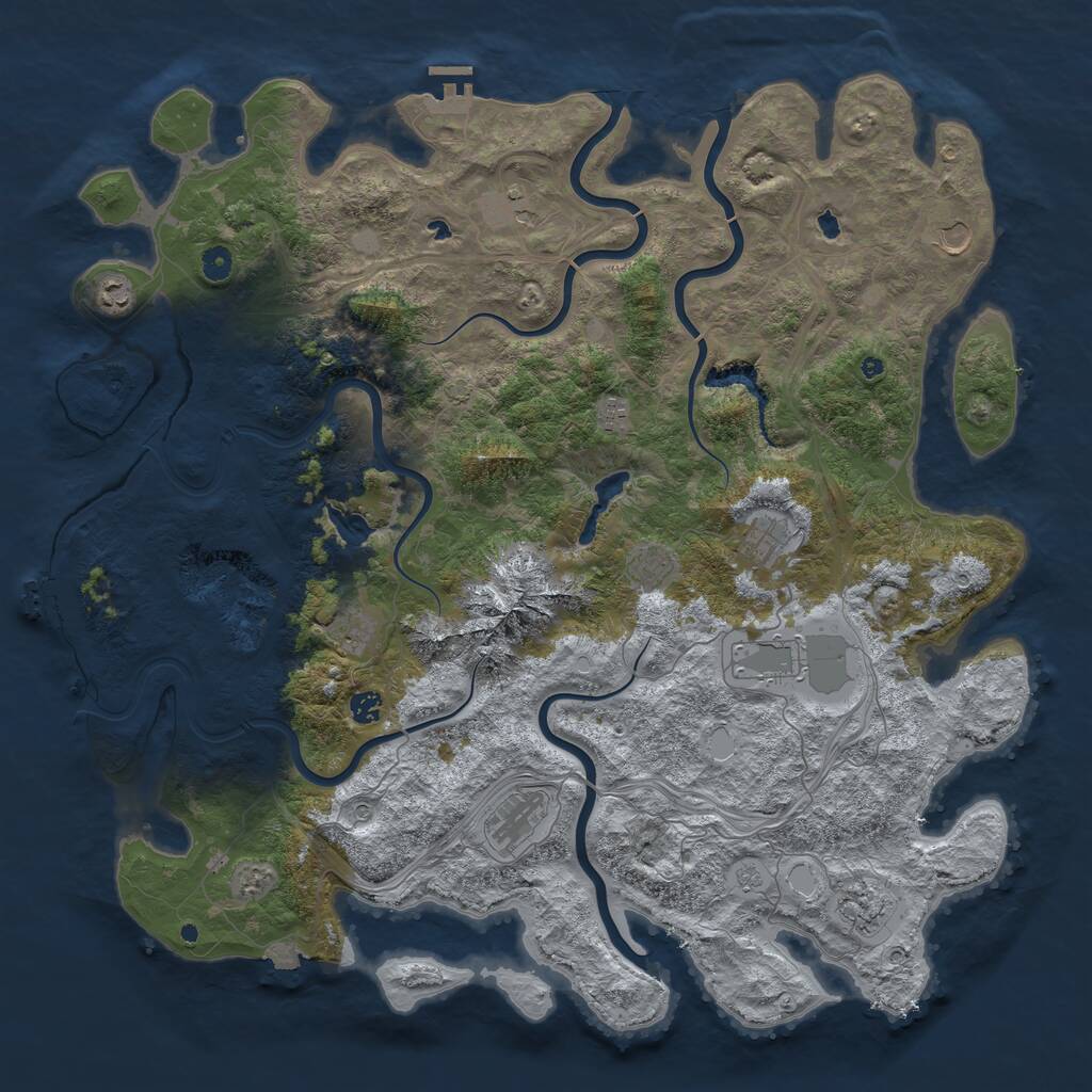 Rust Map: Procedural Map, Size: 5000, Seed: 1479570448, 17 Monuments