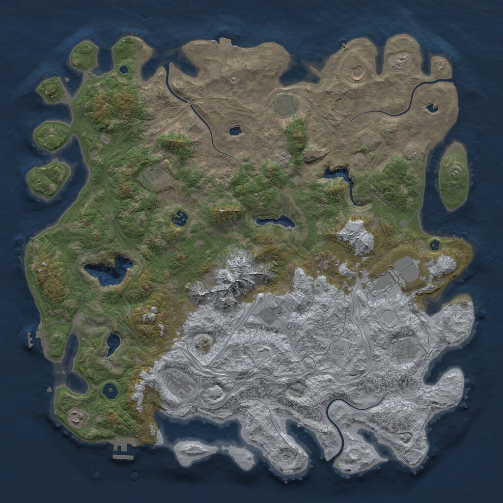 Rust Map: Procedural Map, Size: 5000, Seed: 1479570448, 17 Monuments