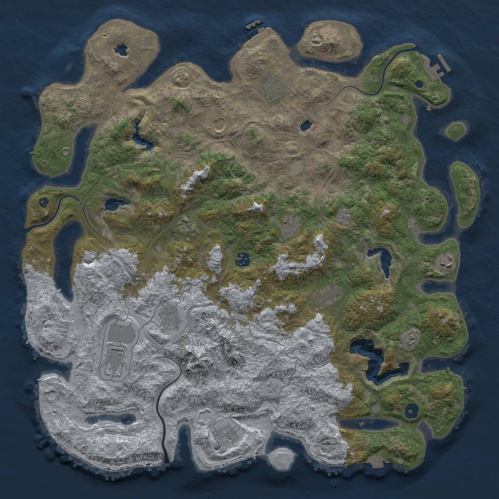 Rust Map: Procedural Map, Size: 5000, Seed: 1306566125, 19 Monuments