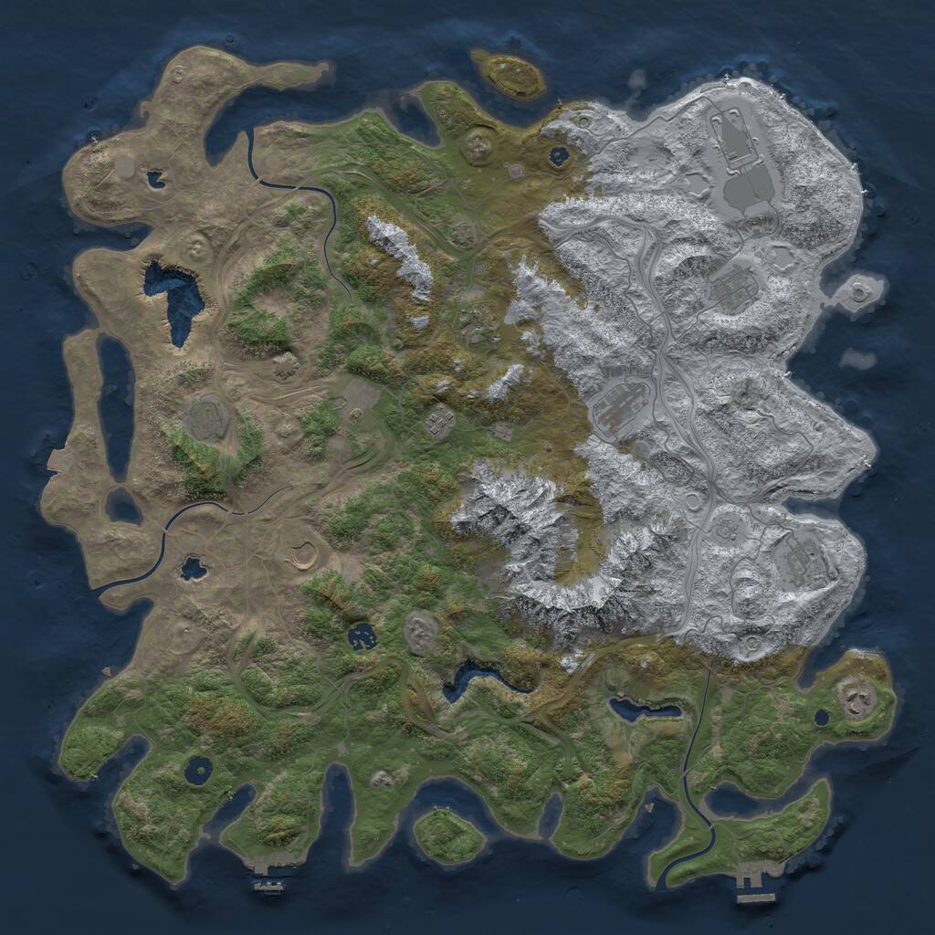 Rust Map: Procedural Map, Size: 5000, Seed: 10632024, 17 Monuments