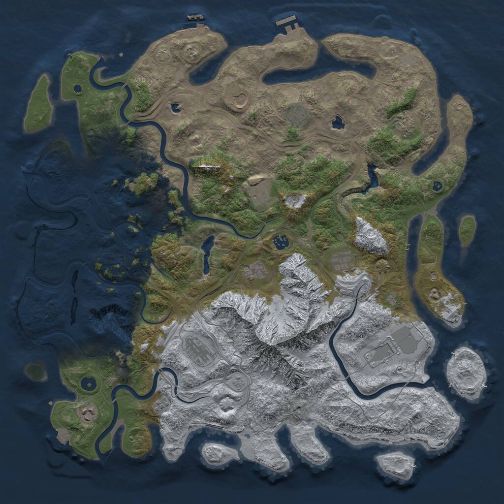 Rust Map: Procedural Map, Size: 5000, Seed: 904444444, 17 Monuments