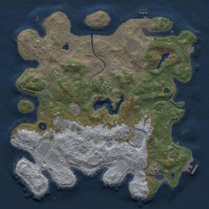 Thumbnail Rust Map: Procedural Map, Size: 4000, Seed: 6482591, 13 Monuments