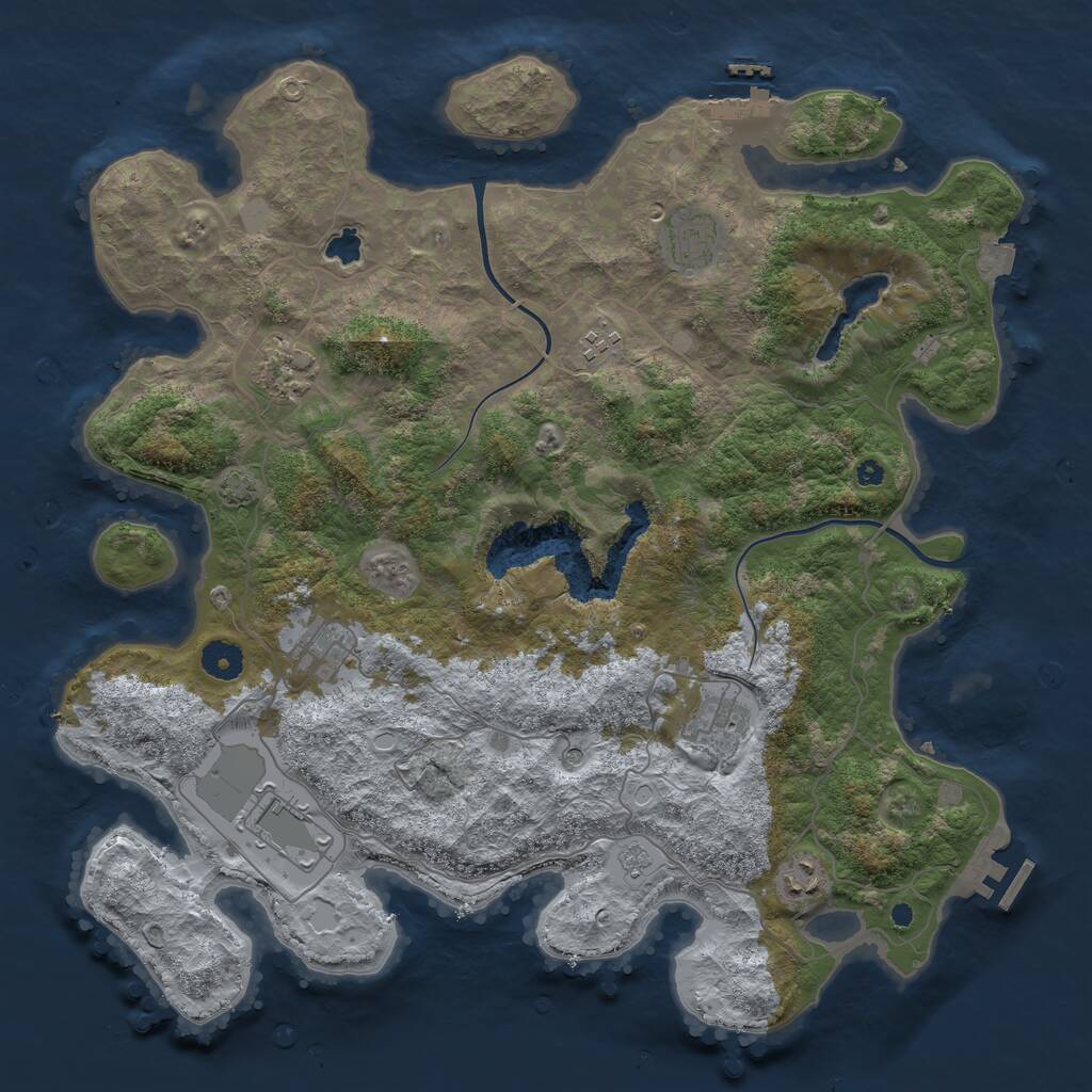 Rust Map: Procedural Map, Size: 4000, Seed: 6482591, 13 Monuments