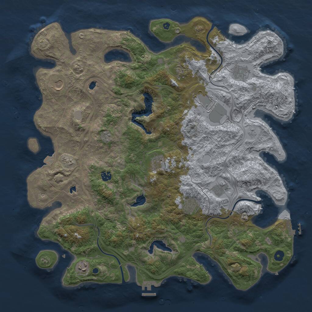 Rust Map: Procedural Map, Size: 4500, Seed: 722697063, 16 Monuments