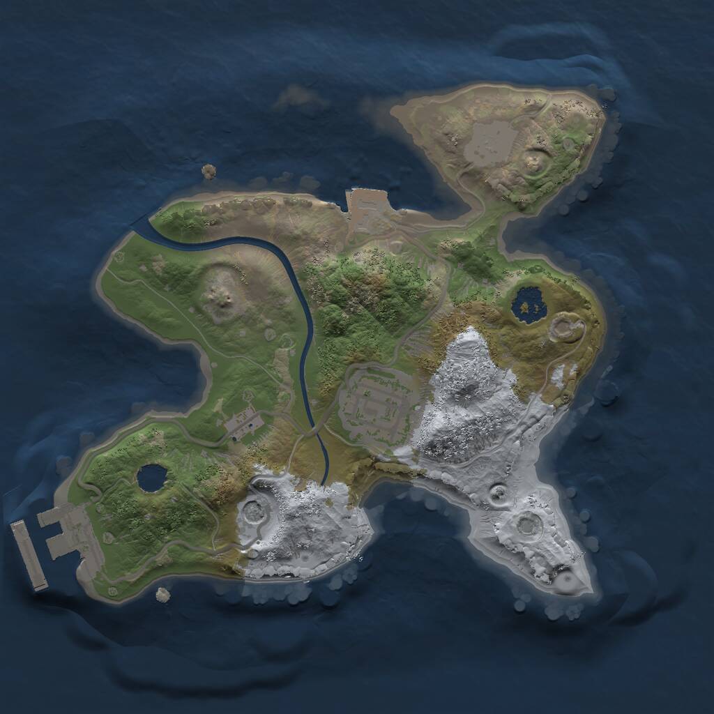 Rust Map: Procedural Map, Size: 2000, Seed: 370660191, 4 Monuments