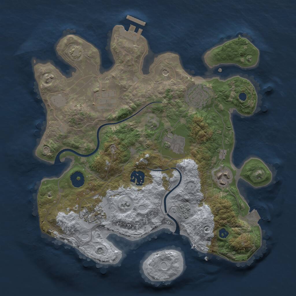 Rust Map: Procedural Map, Size: 3000, Seed: 1449015833, 11 Monuments
