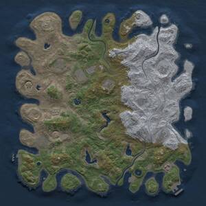 Thumbnail Rust Map: Procedural Map, Size: 4500, Seed: 1232170747, 17 Monuments