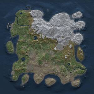 Thumbnail Rust Map: Procedural Map, Size: 3500, Seed: 438, 11 Monuments