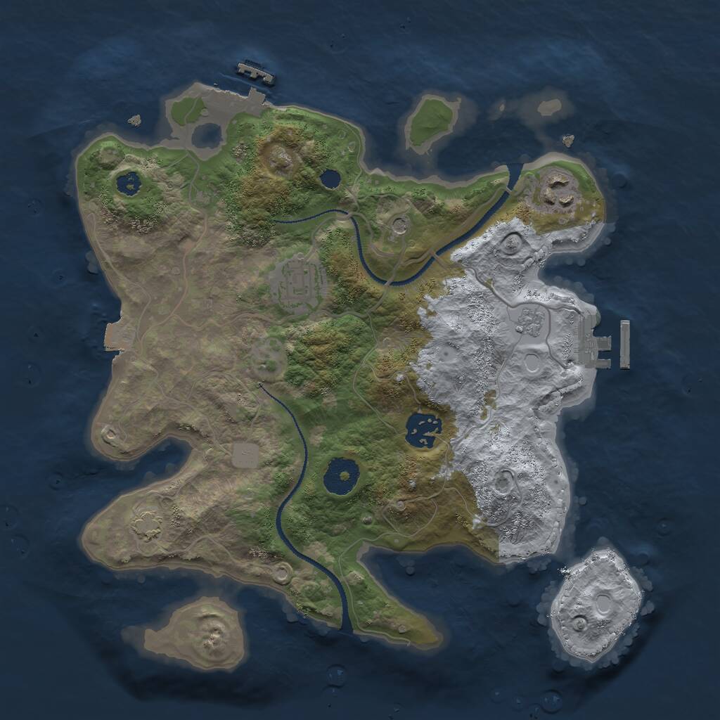 Rust Map: Procedural Map, Size: 3000, Seed: 698992, 9 Monuments