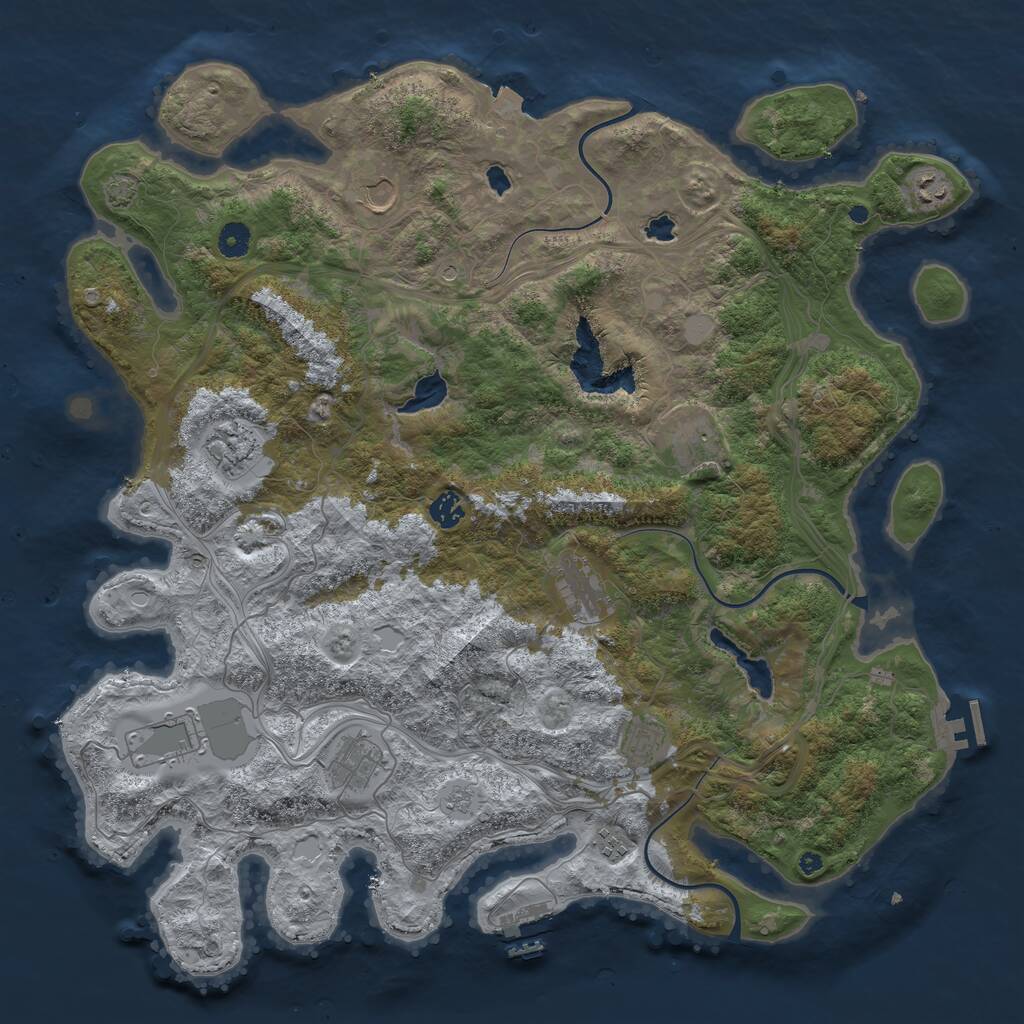 Rust Map: Procedural Map, Size: 4509, Seed: 41648, 16 Monuments