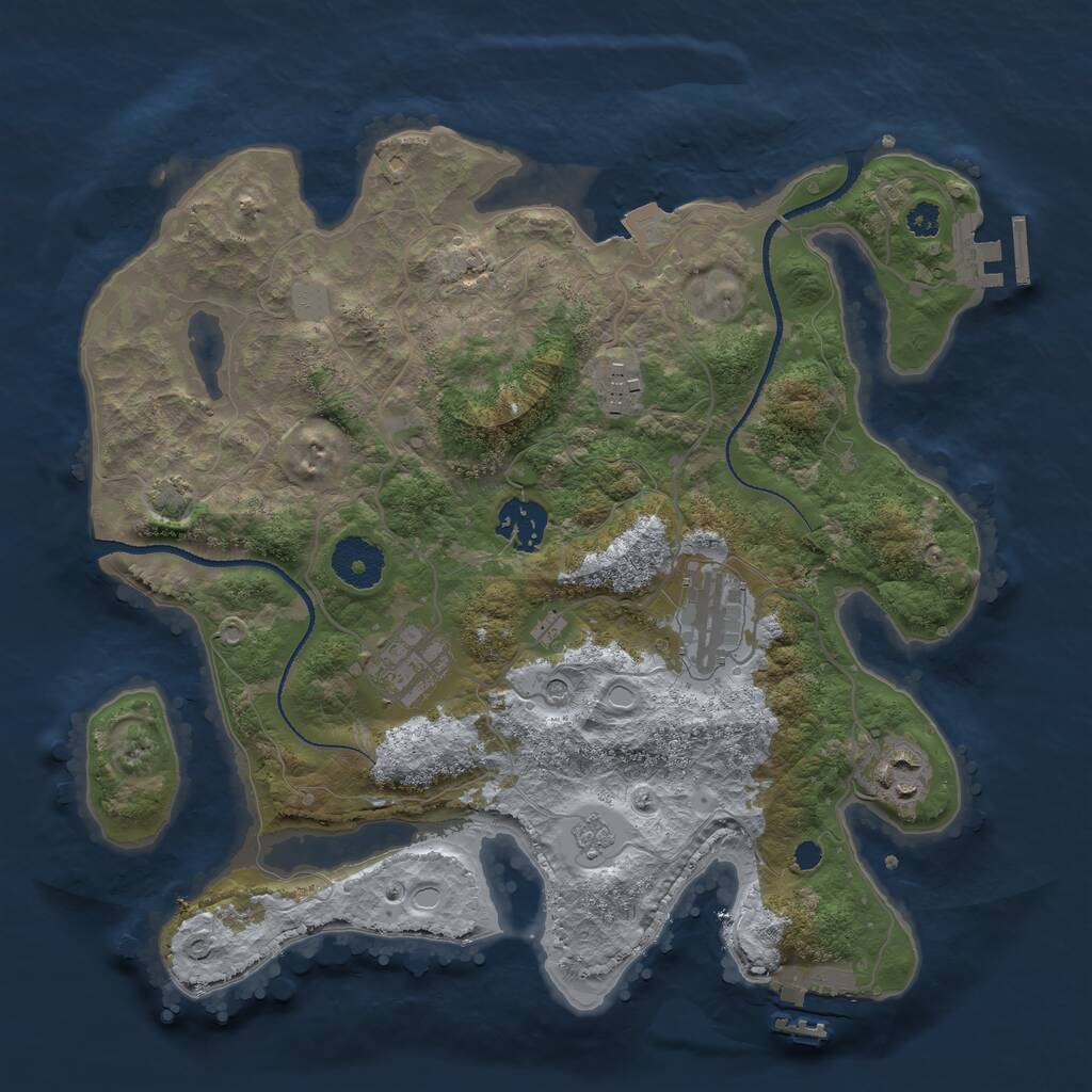 Rust Map: Procedural Map, Size: 3200, Seed: 505047588, 11 Monuments