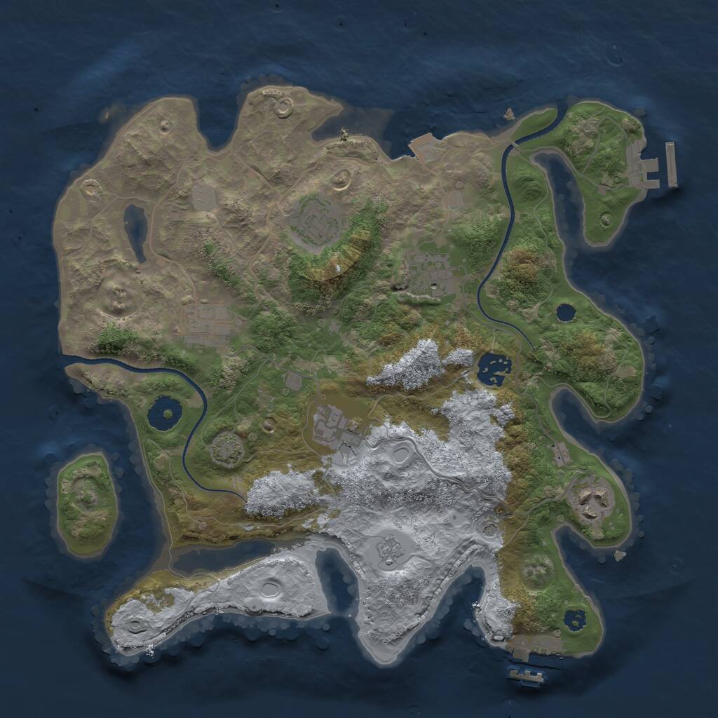 Rust Map: Procedural Map, Size: 3200, Seed: 505047588, 12 Monuments