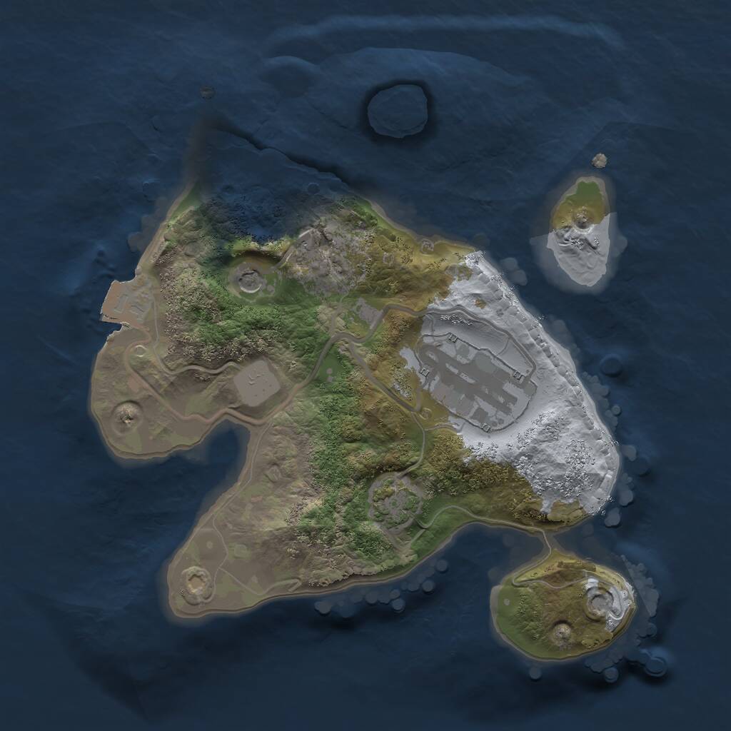 Rust Map: Procedural Map, Size: 2000, Seed: 372943589, 4 Monuments
