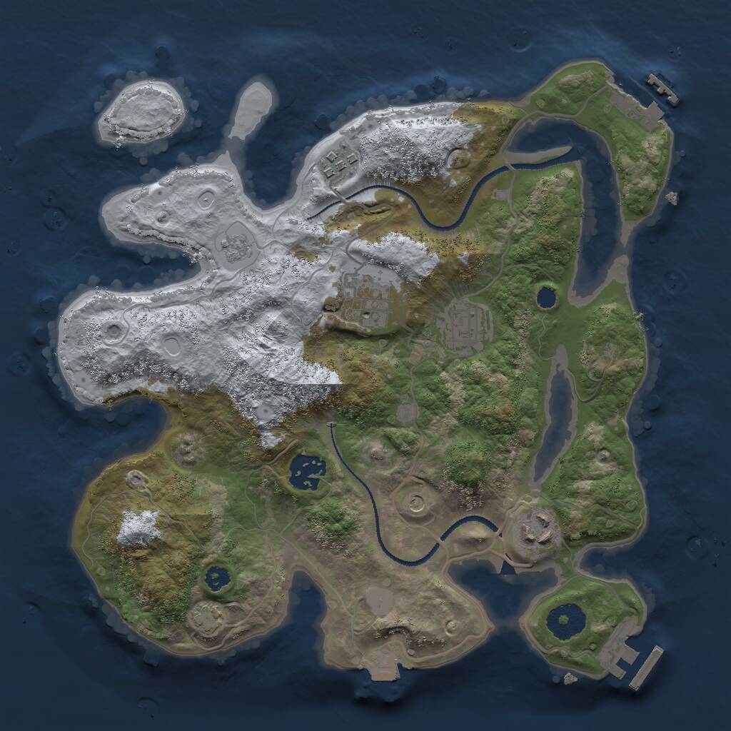 Rust Map: Procedural Map, Size: 3000, Seed: 9023578, 11 Monuments