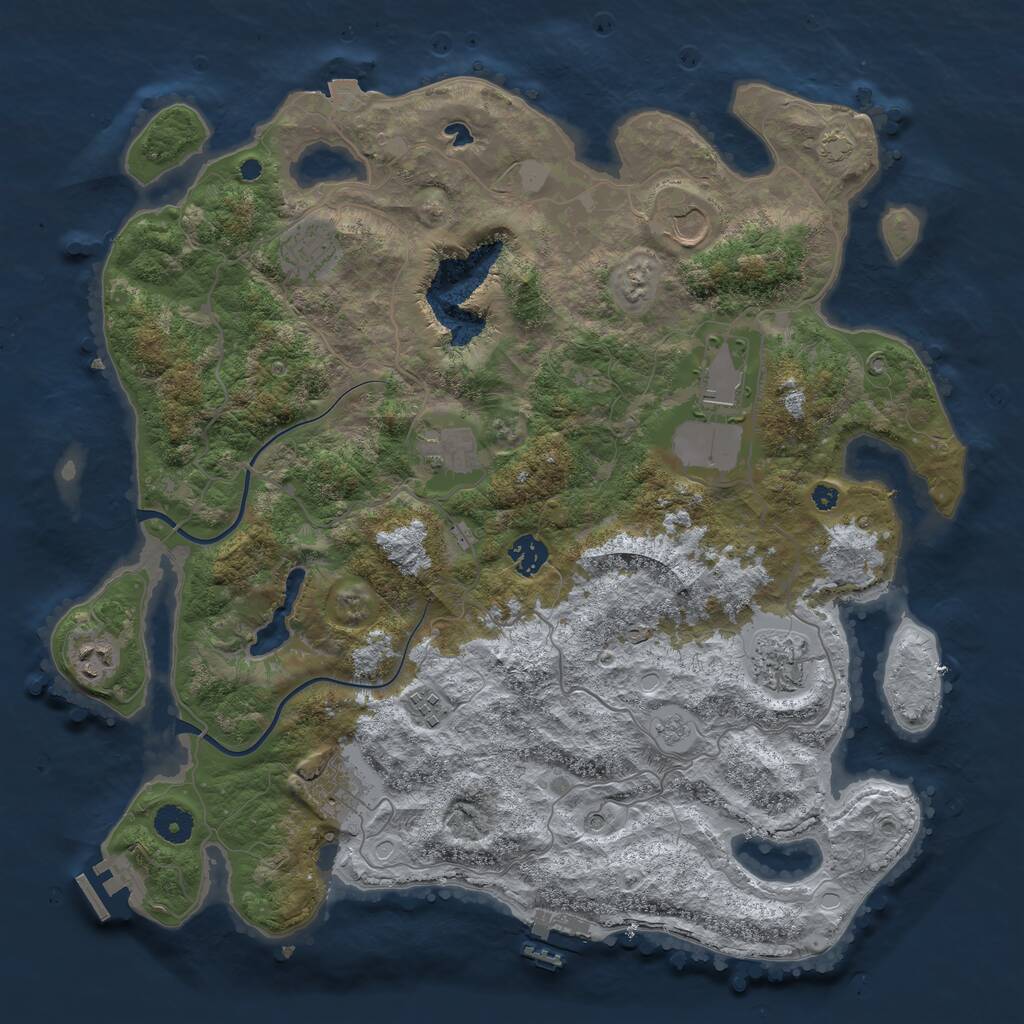 Rust Map: Procedural Map, Size: 4000, Seed: 702440872, 15 Monuments