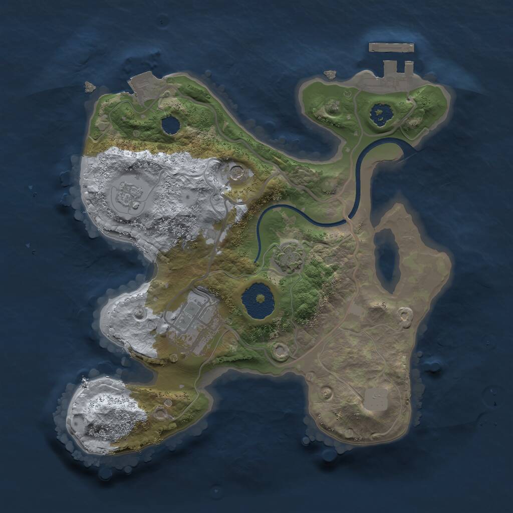 Rust Map: Procedural Map, Size: 2300, Seed: 702520400, 6 Monuments