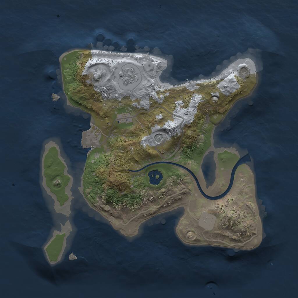 Rust Map: Procedural Map, Size: 2000, Seed: 995032800, 3 Monuments