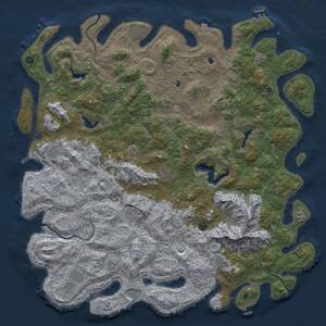 Thumbnail Rust Map: Procedural Map, Size: 6000, Seed: 50014, 17 Monuments