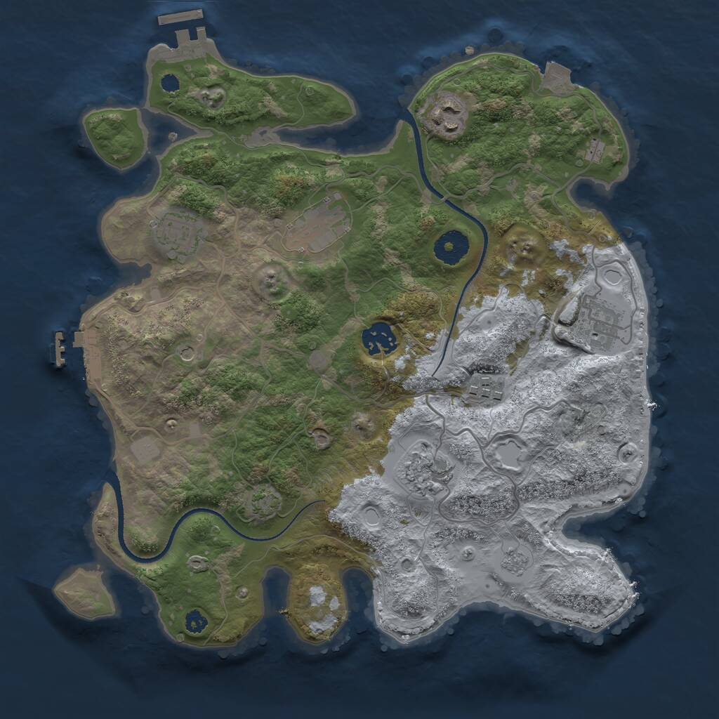 Rust Map: Procedural Map, Size: 3230, Seed: 13847, 13 Monuments