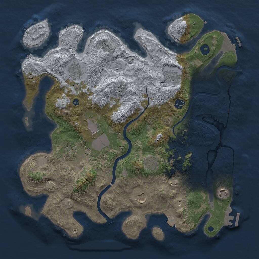 Rust Map: Procedural Map, Size: 3855, Seed: 1234, 15 Monuments