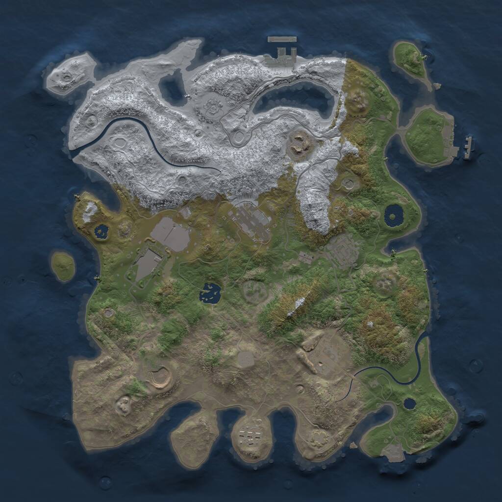 Rust Map: Procedural Map, Size: 3500, Seed: 969420, 14 Monuments