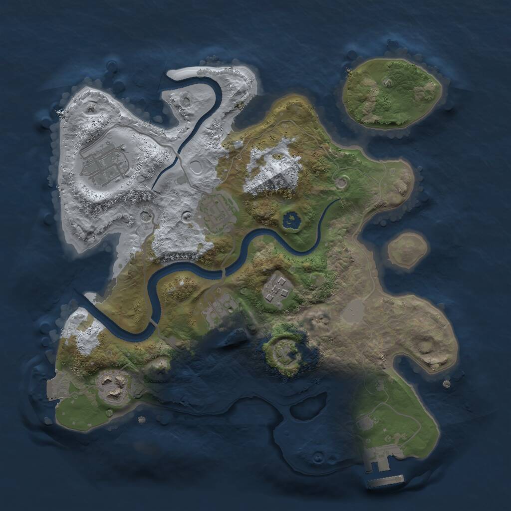 Rust Map: Procedural Map, Size: 2800, Seed: 750, 9 Monuments
