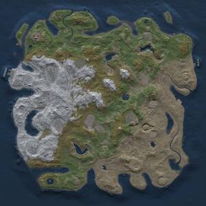 Thumbnail Rust Map: Procedural Map, Size: 4500, Seed: 47629942, 17 Monuments