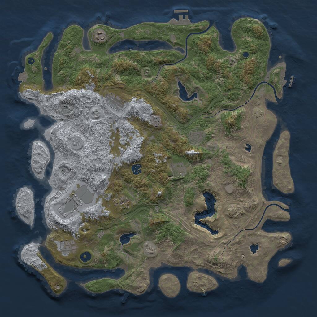 Rust Map: Procedural Map, Size: 4500, Seed: 13339, 15 Monuments