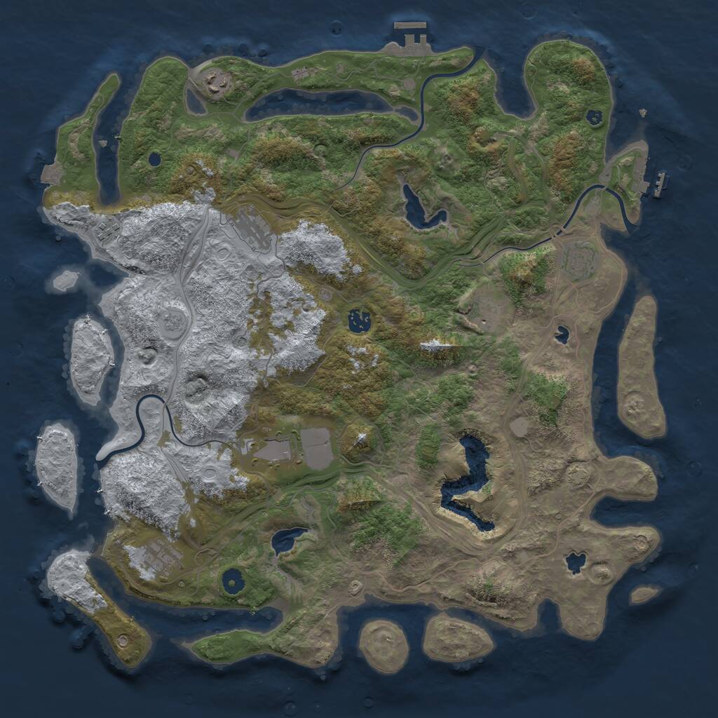 Rust Map: Procedural Map, Size: 4500, Seed: 13339, 14 Monuments