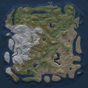 Thumbnail Rust Map: Procedural Map, Size: 4500, Seed: 13339, 14 Monuments