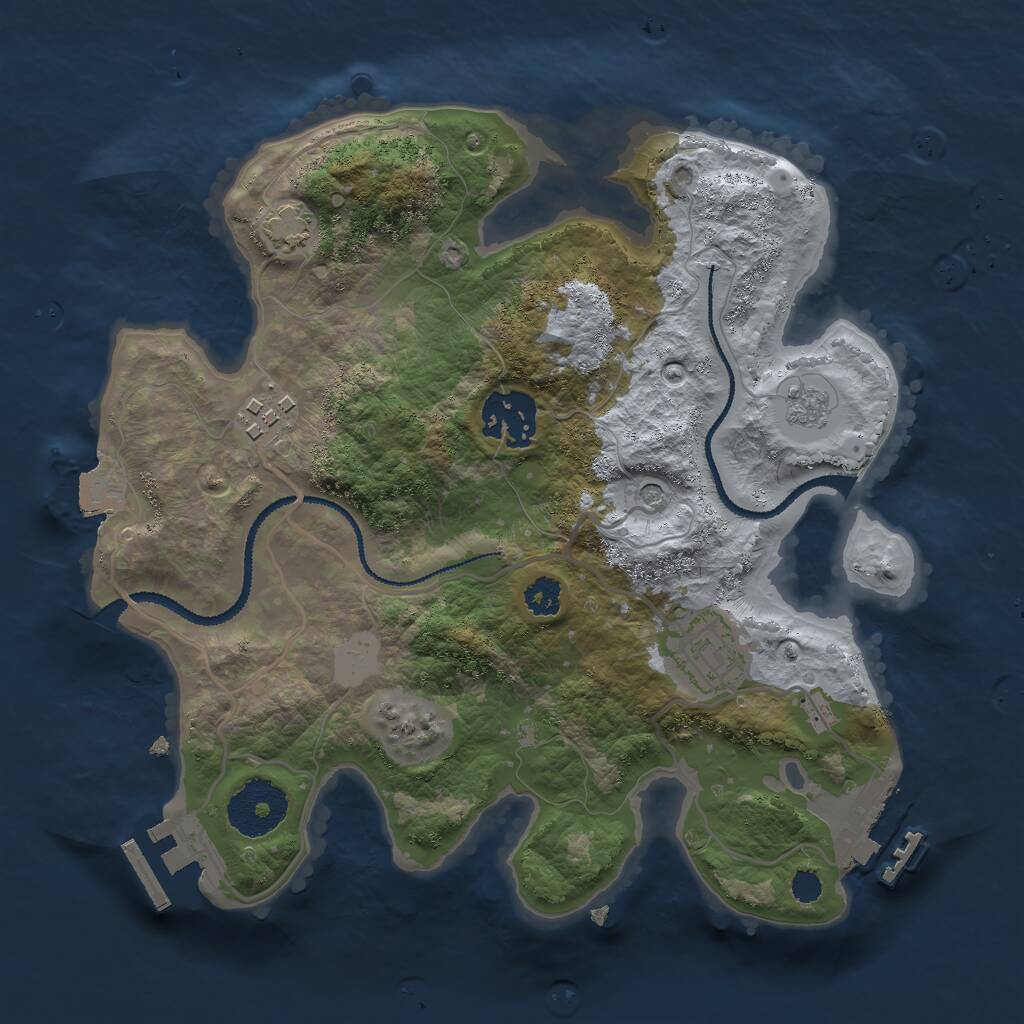 Rust Map: Procedural Map, Size: 2700, Seed: 1588254255, 9 Monuments