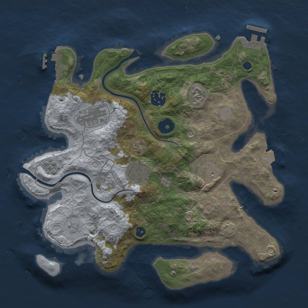 Rust Map: Procedural Map, Size: 3000, Seed: 6248, 11 Monuments