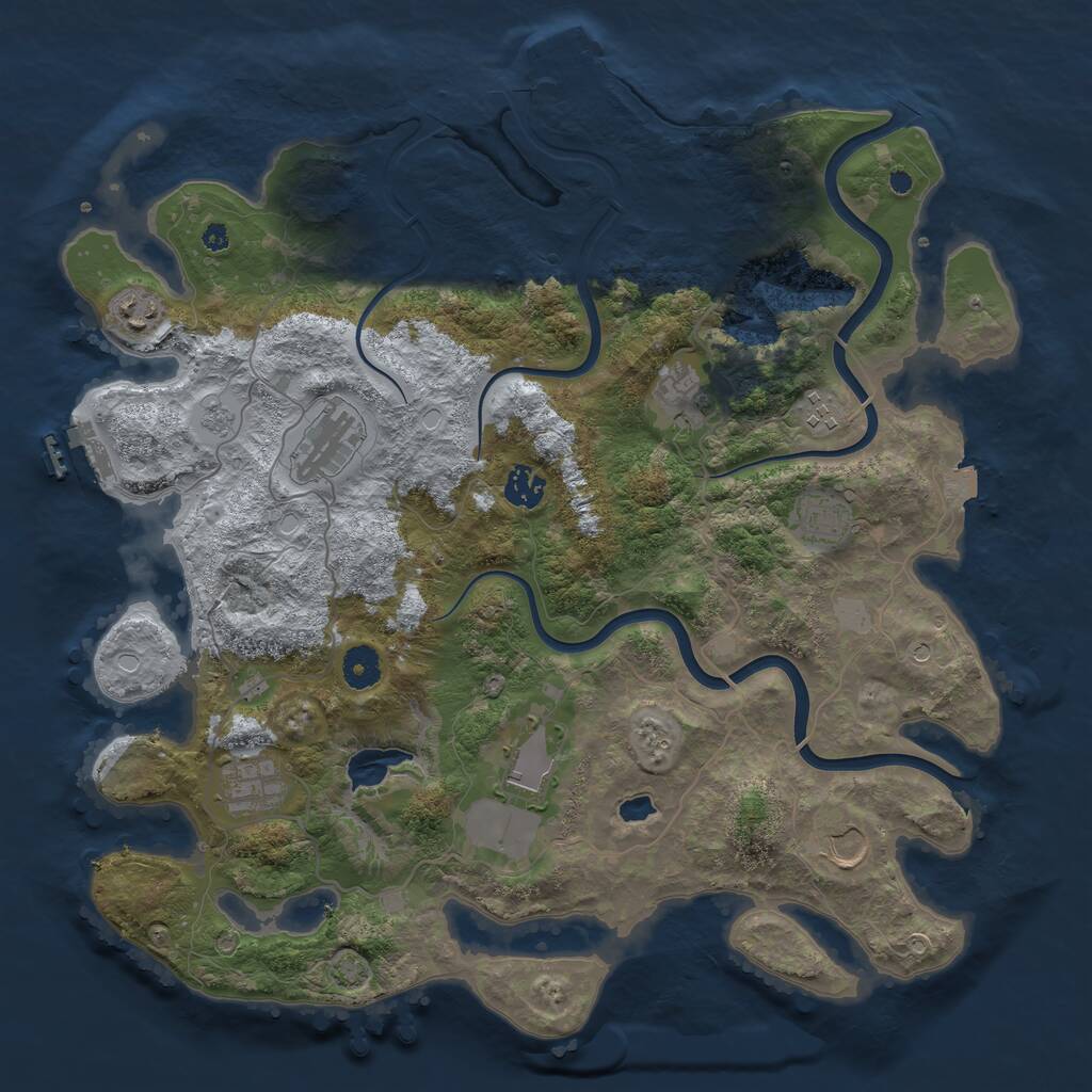 Rust Map: Procedural Map, Size: 4000, Seed: 601947, 15 Monuments