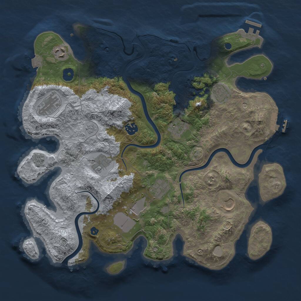 Rust Map: Procedural Map, Size: 3700, Seed: 1542983025, 16 Monuments