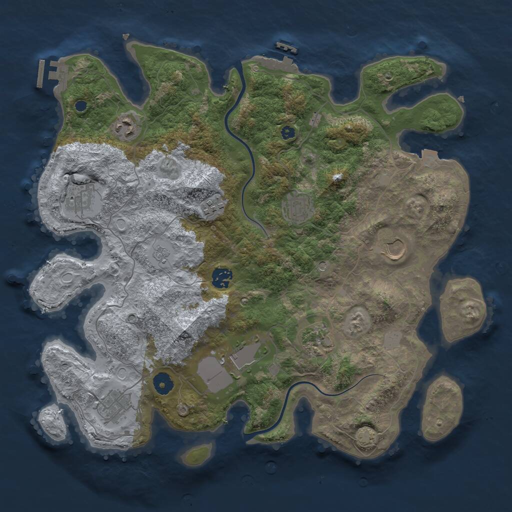 Rust Map: Procedural Map, Size: 3700, Seed: 1542983025, 15 Monuments