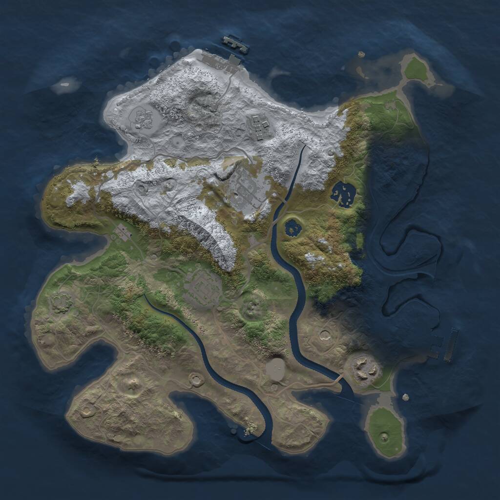 Rust Map: Procedural Map, Size: 3000, Seed: 22802280, 11 Monuments