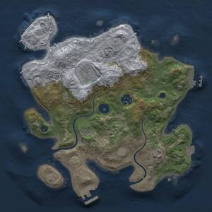 Thumbnail Rust Map: Procedural Map, Size: 3000, Seed: 1320021904, 9 Monuments